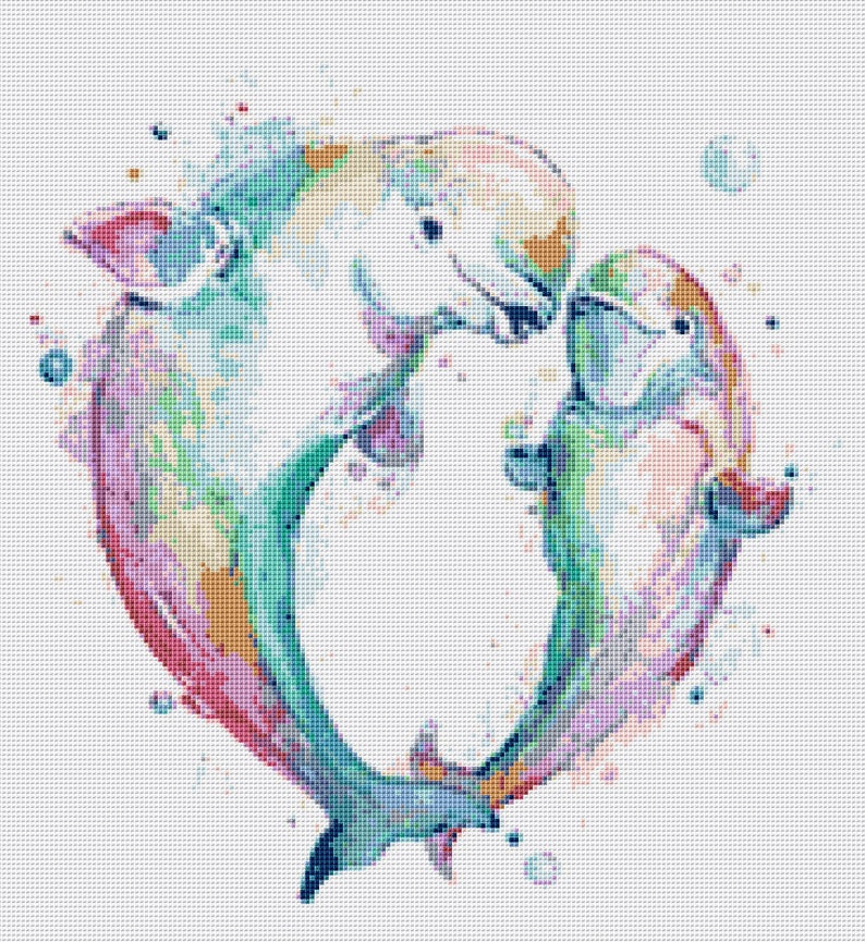 Dolphins Cross Stitch Pattern 1 Instant PDF Download | Etsy