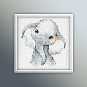 Elephant Cross Stitch Pattern 9 Instant Download Instant PDF Download - Baby Elephant Watercolor Cross Stitch Pattern - Africa Animals