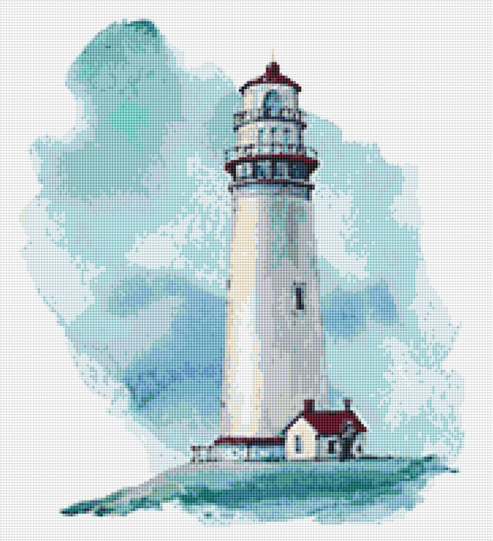 Lighthouse Cross Stitch Pattern 1 Instant PDF Download House - Etsy