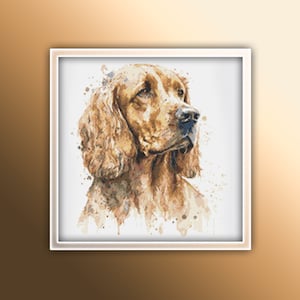 Cocker Spaniel Cross Stitch Pattern 6 Instant PDF Download - Dog Watercolor Cross Stitch Pattern - Animal Cross Stitch Pattern