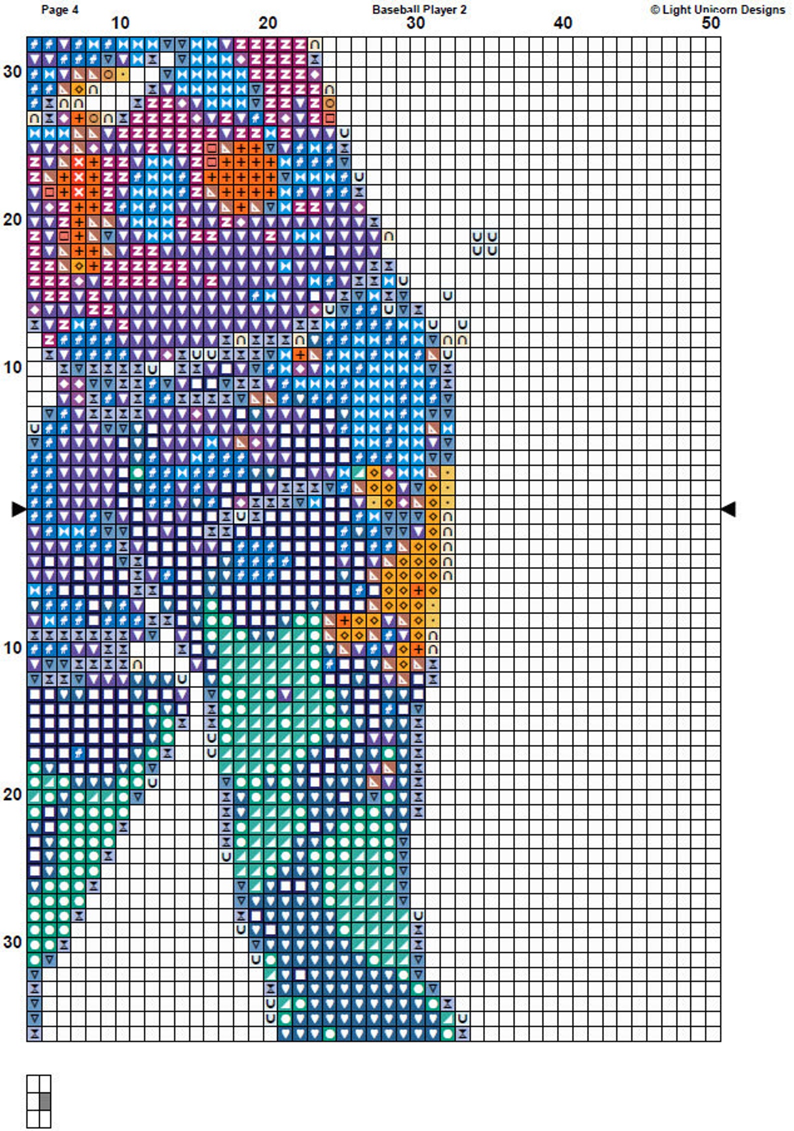 Baseball Player Patterns Baseball Player Cross Stitch Pattern 2 Instant PDF Download - Sport ...
