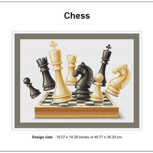 Chess Cross Stitch Pattern Instant PDF Download - Chess Board - Chess ...