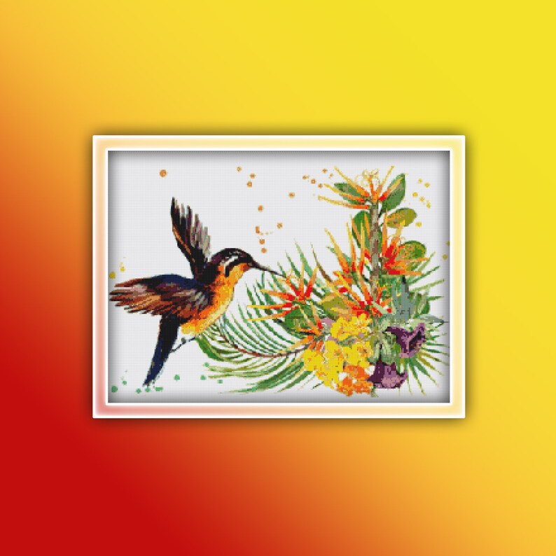 Hummingbird Cross Stitch Pattern 18 Instant PDF Download Etsy