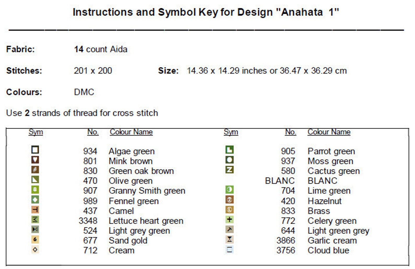 Anahata Cross Stitch Pattern 1 Instant Download Instant PDF Download ...