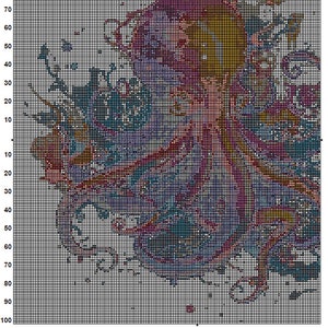 Octopus Cross Stitch Pattern 10 Instant PDF Download - Octopus ...