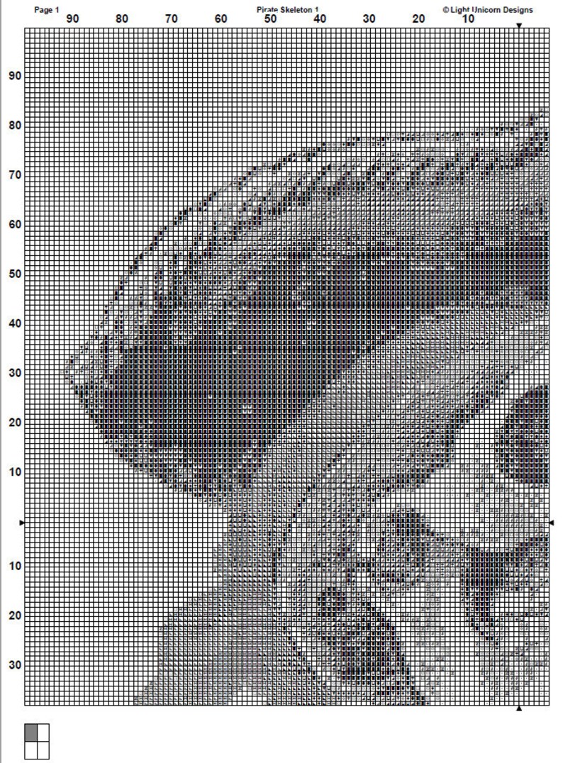 Pirate Skeleton Cross Stitch Pattern 1 Instant PDF Download - Skull ...