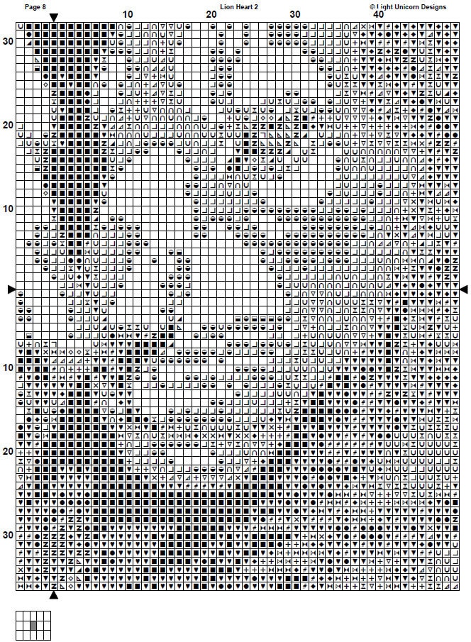 Lion Heart Cross Stitch Pattern 2 Instant PDF Download - African