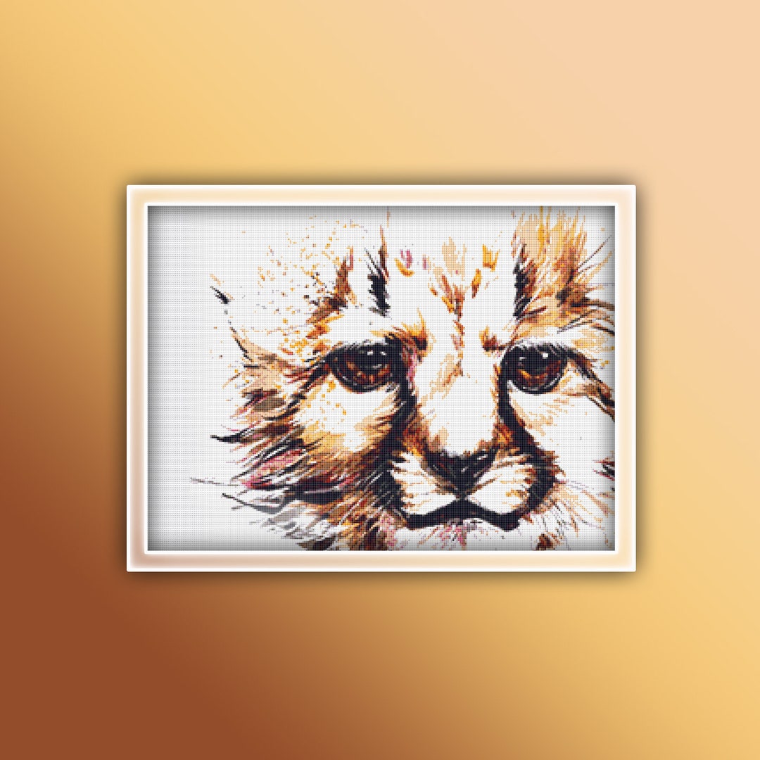 Cheetah Cub Cross Stitch Pattern 2 Instant PDF Download - Cheetah ...