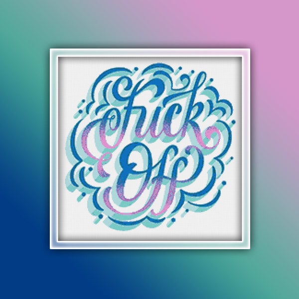 F Off Cross Stitch Pattern Instant PDF Download - Fuck Off Cross Stitch Pattern - Swearing Cross Stitch - Rude Cross Stitch