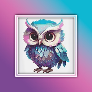 Owl Cross Stitch Pattern 25 Instant Download Instant PDF Download - Baby Owl Watercolor Cross Stitch Pattern - Woodland Animals - Kids Room