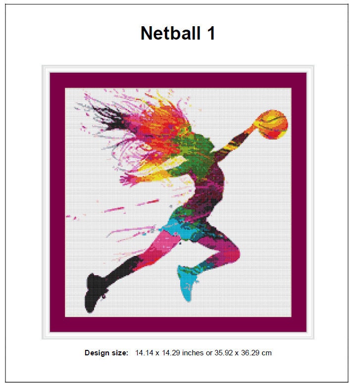 Netball Pattern Papers Netball Cross Stitch Pattern 1 Instant Download Instant PDF Download ...
