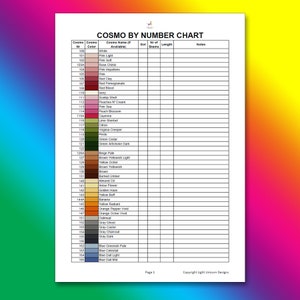 Cosmo Thread Charts PDF Instant Download | Cross Stitch Chart ...