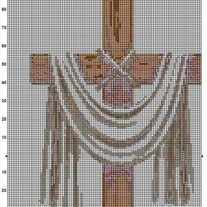 Jesus Cross Cross Stitch Pattern 1 Instant PDF Download | Christianity Watercolor Cross Stitch Pattern | Wooden Cross Stitch Pattern | image 5
