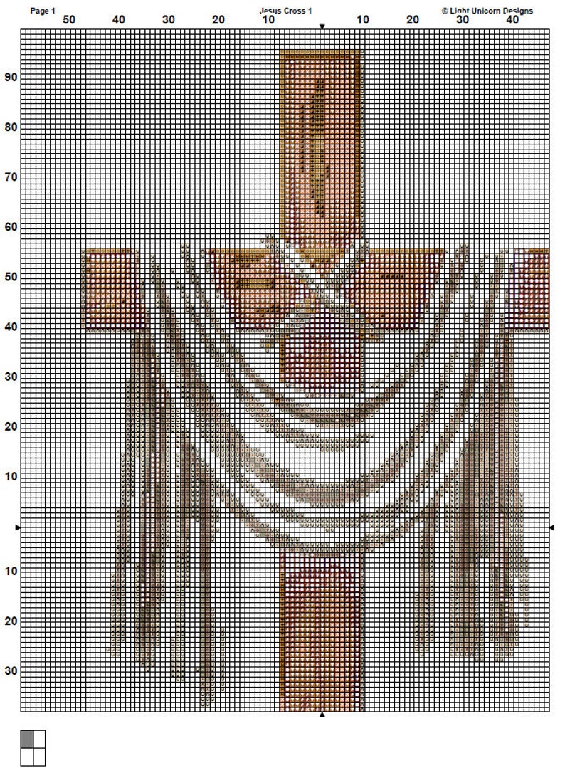 Jesus Cross Cross Stitch Pattern 1 Instant PDF Download | Christianity Watercolor Cross Stitch Pattern | Wooden Cross Stitch Pattern | image 5