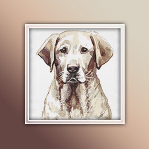 Labrador Cross Stitch Pattern 1 Instant PDF Download - Labradors Watercolor Cross Stitch Pattern - Animal Cross Stitch