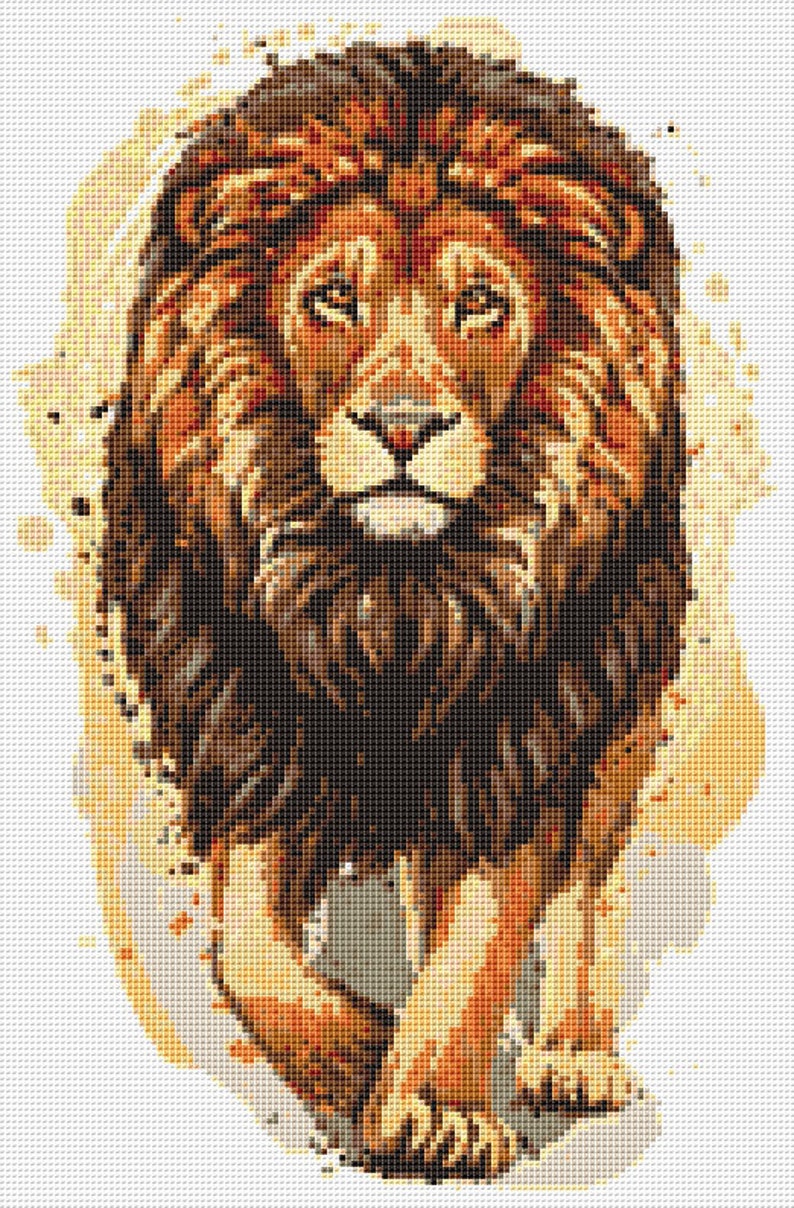Lion Cross Stitch Pattern 7 Instant PDF Download Lion - Etsy