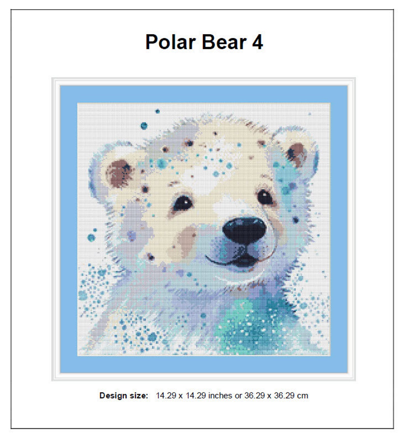 Polar Bear Cross Stitch Pattern 4 Instant PDF Download - Polar Bear ...