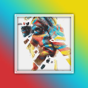 Woman Cross Stitch Pattern 27 Instant PDF Download - Woman Art Watercolor Cross Stitch Pattern - Colorful Art
