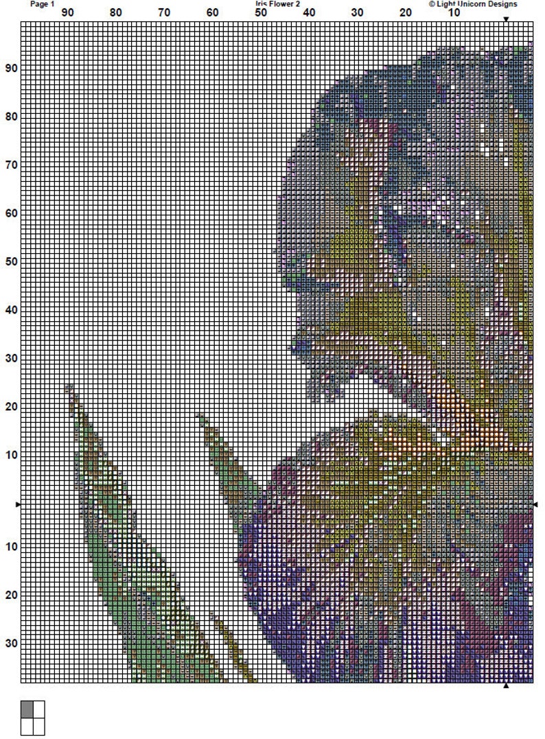 Iris Flower Cross Stitch Pattern 2 Instant PDF Download - Purple ...