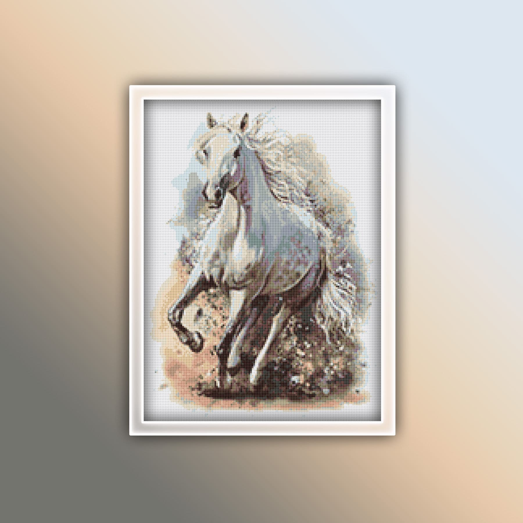 White Horse Cross Stitch Pattern 2 Instant PDF Download - Horse ...