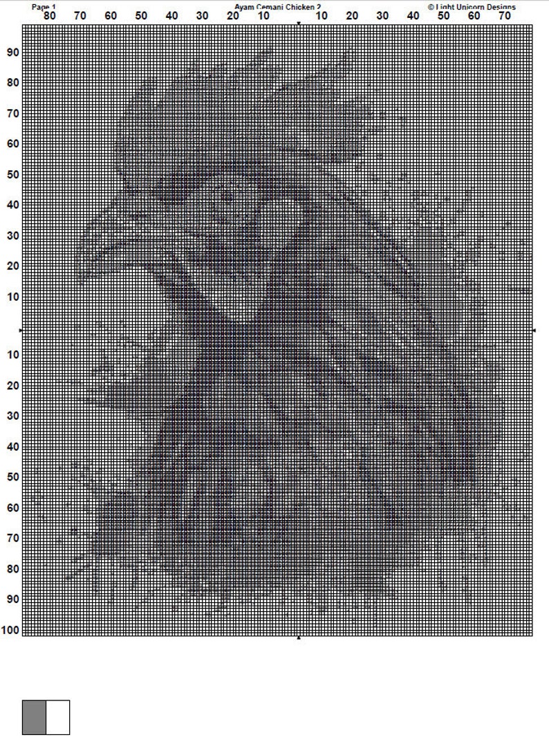 Ayam Cemani Chicken Cross Stitch Pattern 2 Instant PDF Download ...