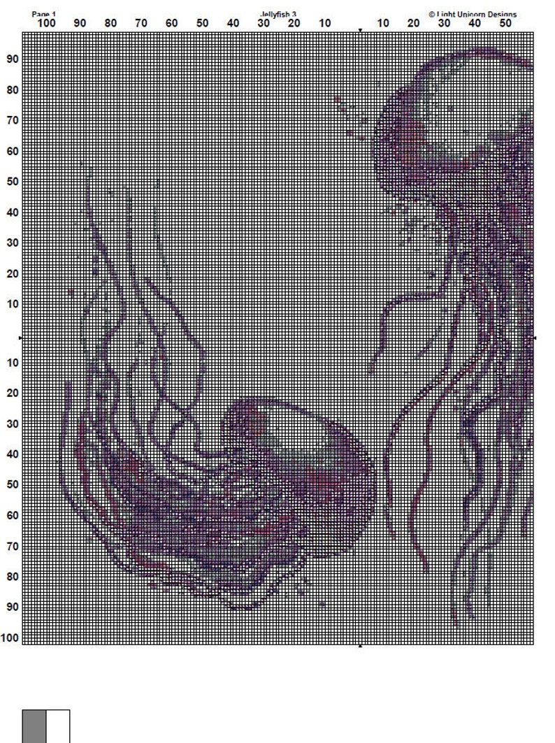 Jellyfish Cross Stitch Pattern 3 Instant PDF Download Sea Etsy