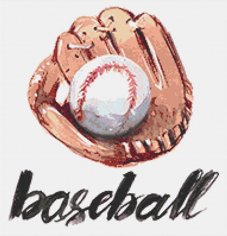 Baseball Cross Stitch Pattern 1 Instant PDF Download Sport Etsy