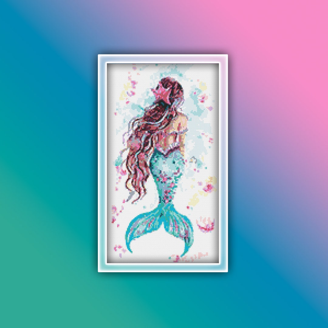 Mermaid Cross Stitch Pattern 3 Instant PDF Download - Mermaid ...