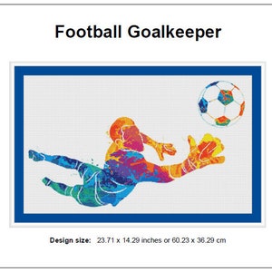 Goalkeeper Pattern Football Goalkeeper Cross Stitch Pattern 2 Instant Download Instant PDF ...