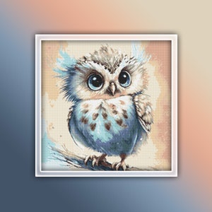 Owl Cross Stitch Pattern 12 Instant Download Instant PDF Download - Baby Owl Watercolor Cross Stitch Pattern - Woodland Animals - Kids Room