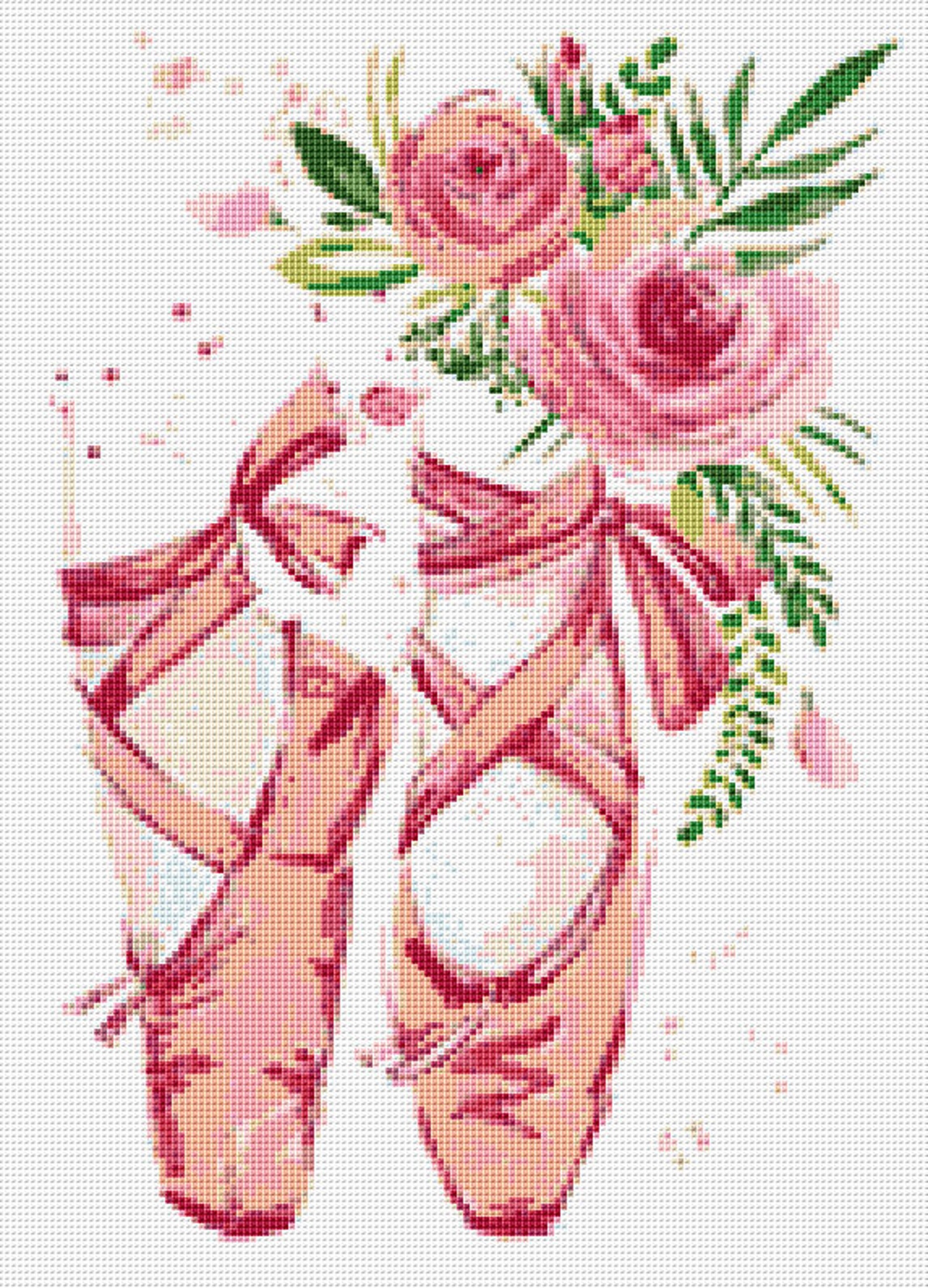 Ballet Shoes Cross Stitch Pattern 1 Instant PDF Download | Etsy