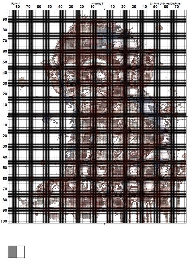 Monkey Cross Stitch Pattern 7 Instant PDF Download - Monkey Watercolor ...