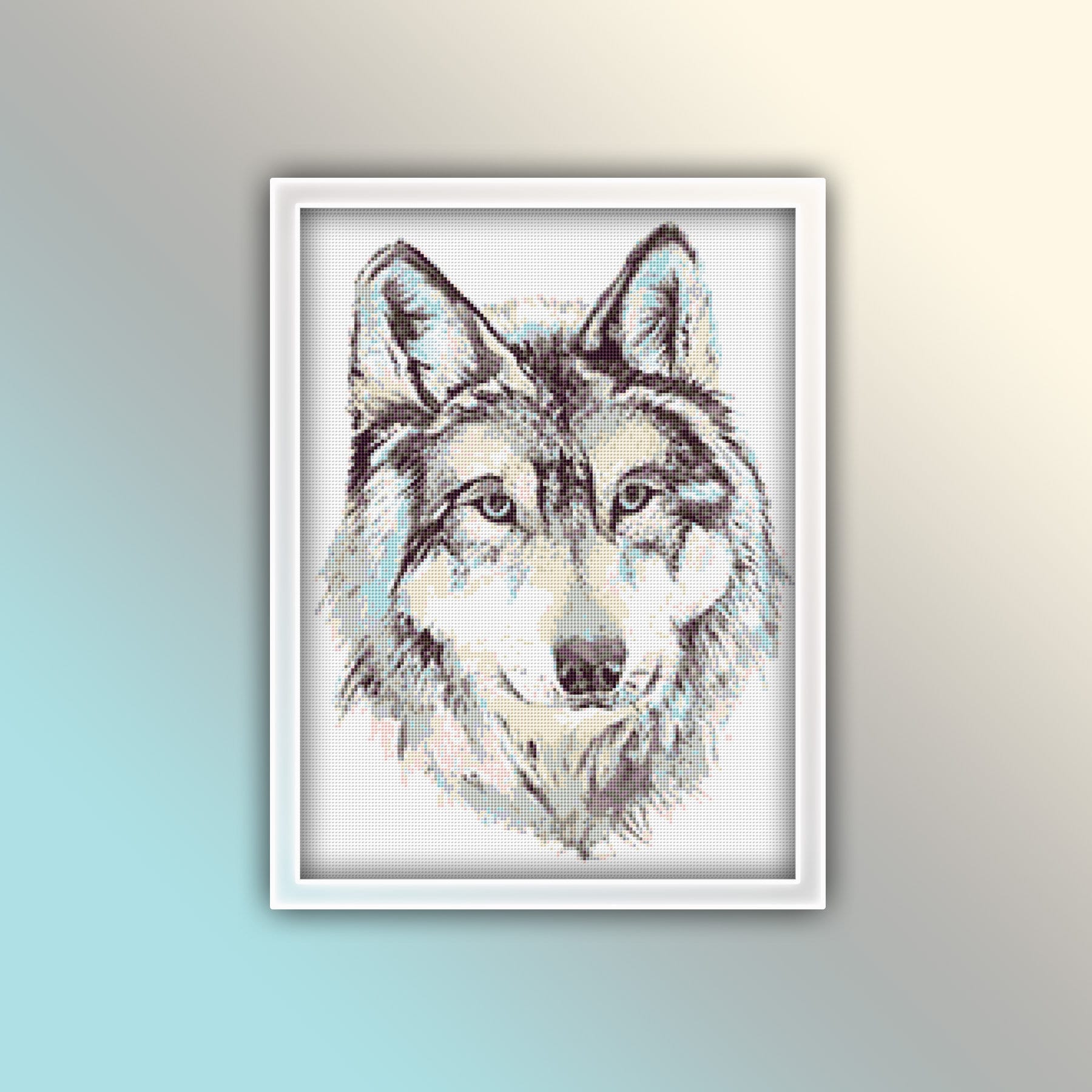 Wolf Cross Stitch Pattern 3 Instant PDF Download Wolf Watercolor Cross Stitch Pattern Animal Cross Stitch Pattern