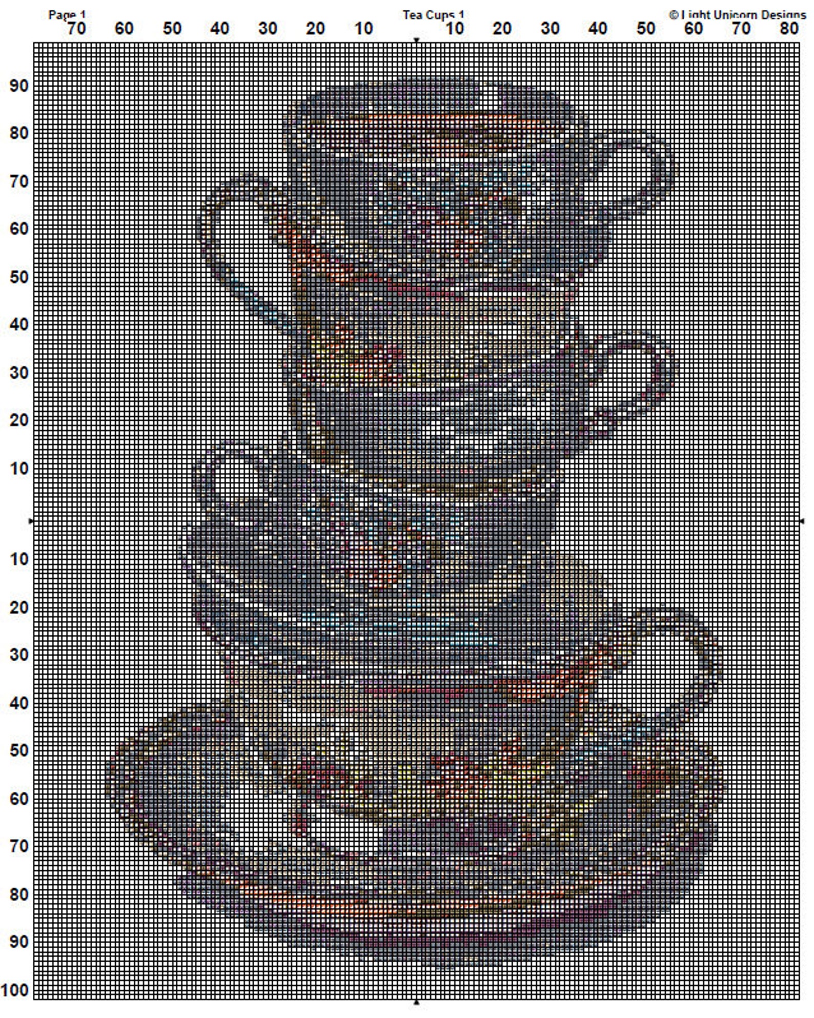 Tea Cups Cross Stitch Pattern 1 Instant PDF Download - Tea Watercolor ...