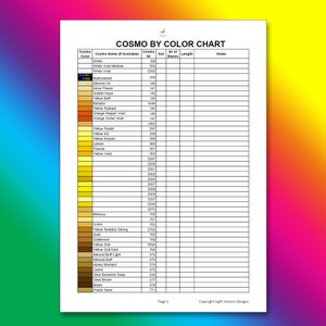 Cosmo Thread Charts PDF Instant Download | Cross Stitch Chart ...