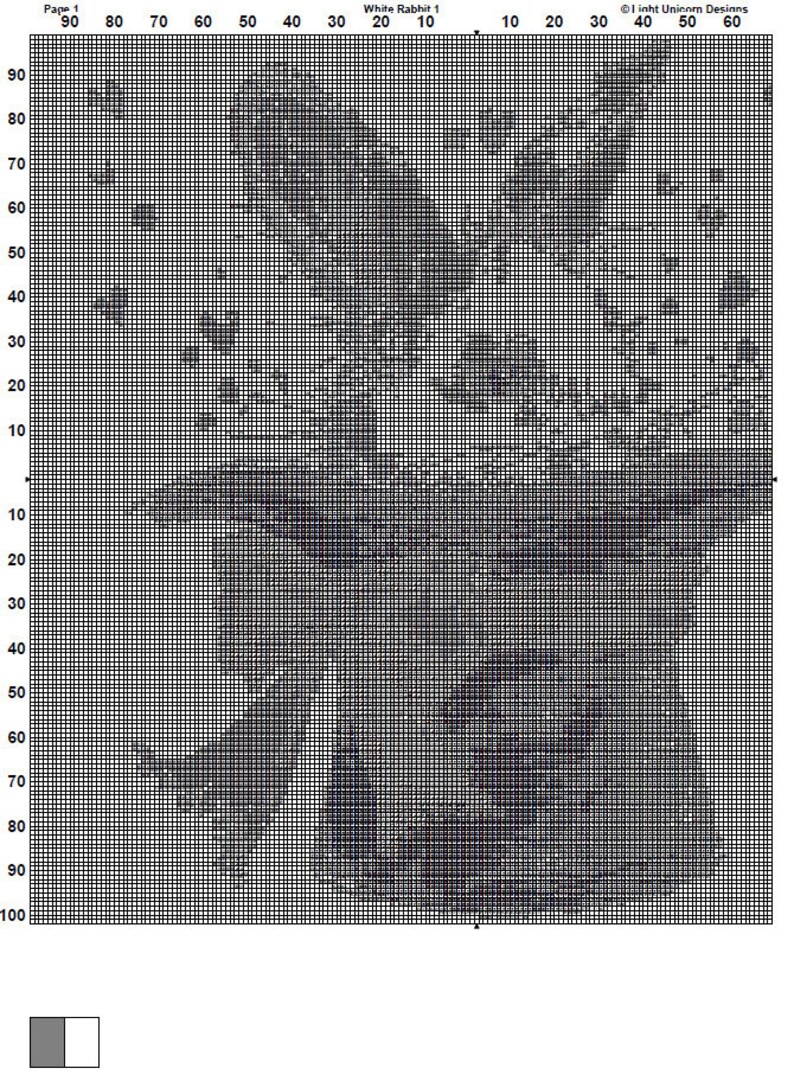White Rabbit Cross Stitch Pattern 1 Instant PDF Download - Bunny ...