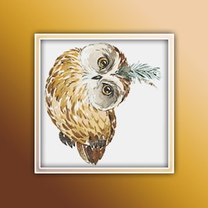 Owl Cross Stitch Pattern 21 Instant Download Instant PDF Download - Baby Owl Watercolor Cross Stitch Pattern - Woodland Animals - Kids Room