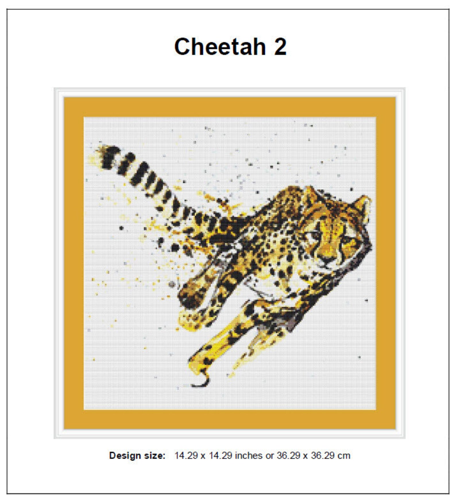 Cheetah Cross Stitch Pattern 2 Instant PDF Download - Cheetah ...