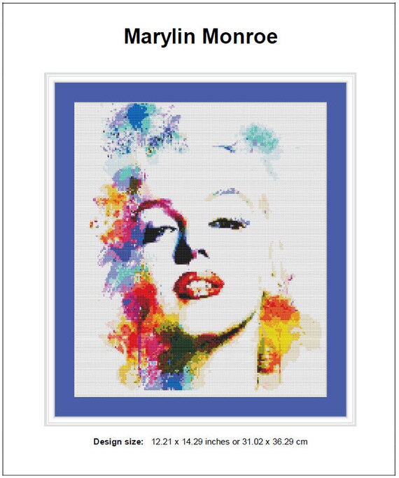 マリリン モンロー クロスステッチ パターン インスタント PDF