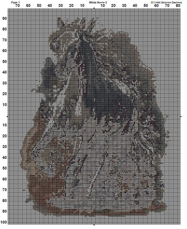 White Horse Cross Stitch Pattern 2 Instant PDF Download - Horse ...