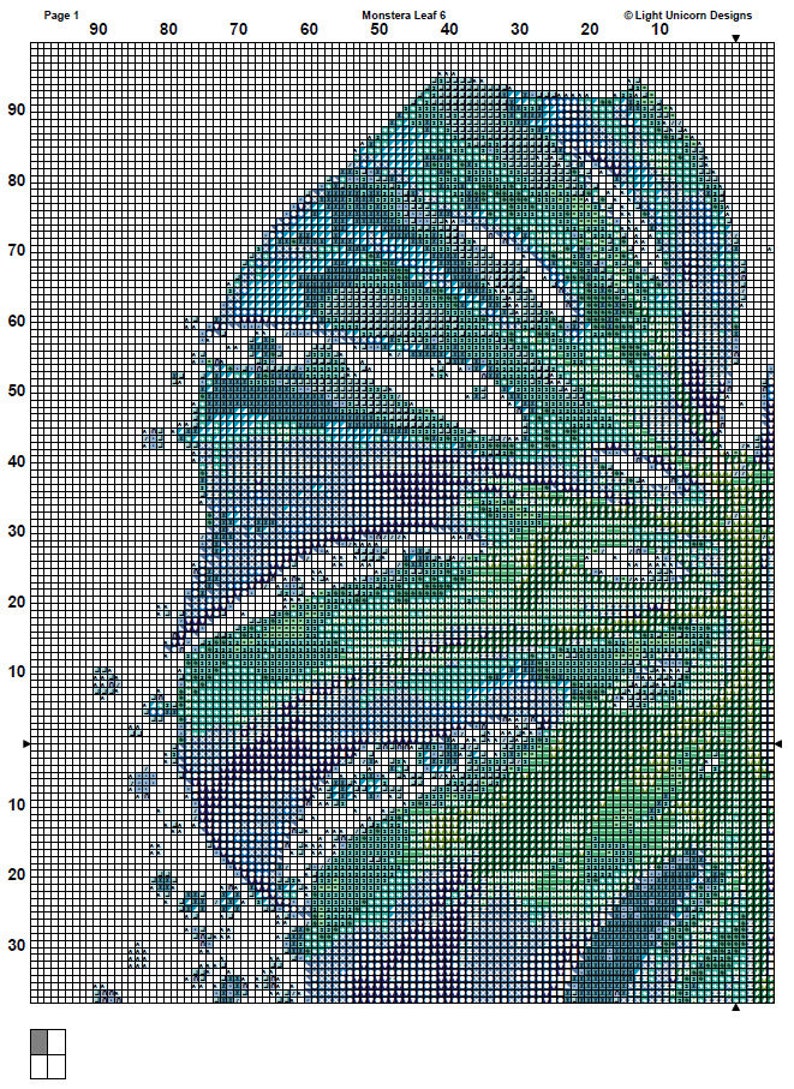 Monstera Leaf Cross Stitch Pattern 6 Instant Download Instant PDF ...