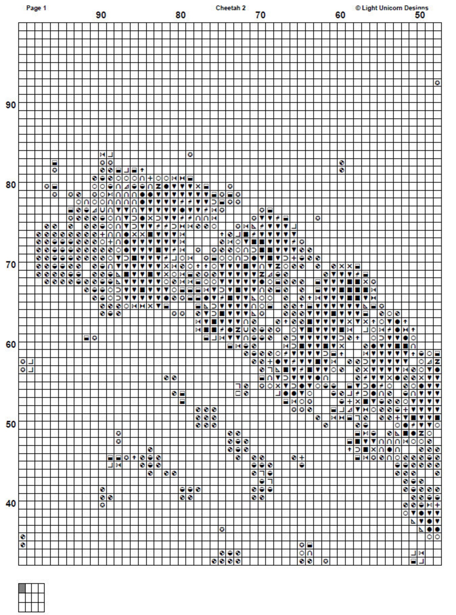 Cheetah Cross Stitch Pattern 2 Instant PDF Download - Cheetah ...