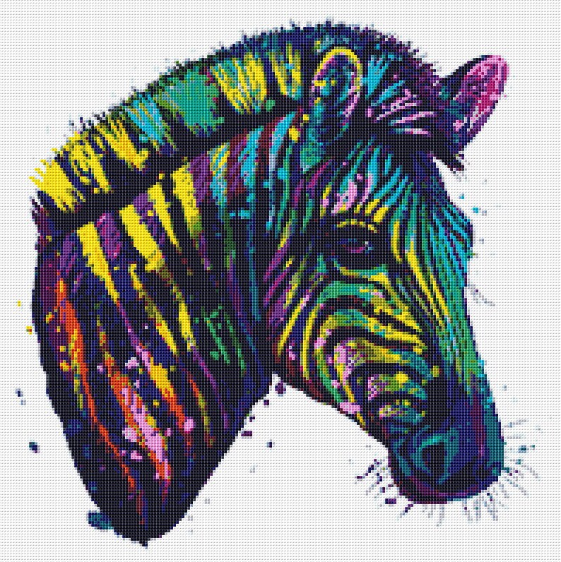 Zebra Cross Stitch Pattern 1 Instant PDF Download Zebra - Etsy