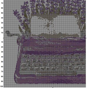 Purple Typewriter Cross Stitch Pattern 1 Instant PDF Download ...