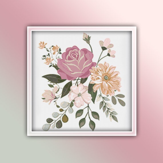 Floral Bouquet Cross Stitch Pattern Instant PDF Download | Etsy