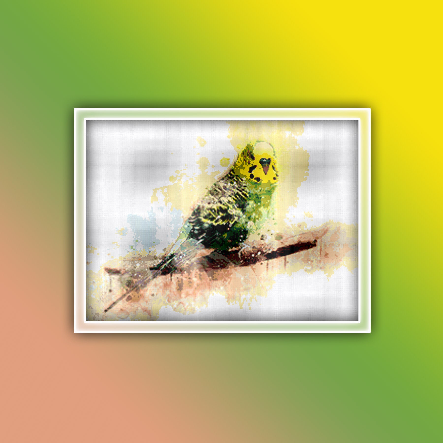 Green Budgie Cross Stitch Pattern Instant PDF Download - Parakeet ...