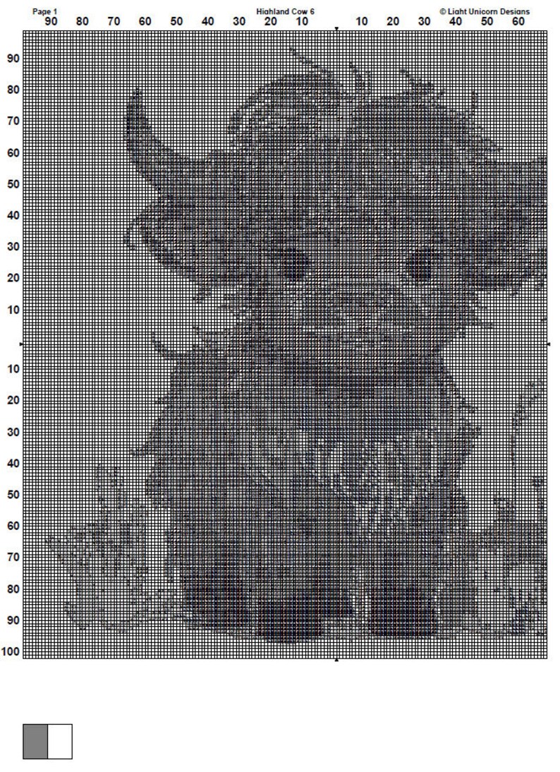 Highland Cow Cross Stitch Pattern 6 Instant PDF Download - Cow ...