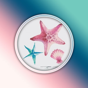 Sea Star Cross Stitch Pattern 3 Instant PDF Download - Sea Star Watercolor Cross Stitch Pattern - Animal Cross Stitch Pattern