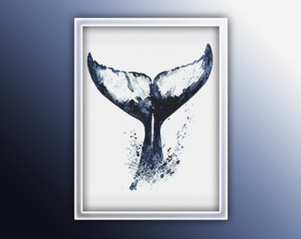 Whale Tail Cross Stitch Pattern 2 Instant Download Instant PDF Download - Whale Cross Stitch Pattern - Fish Cross Stitch Pattern
