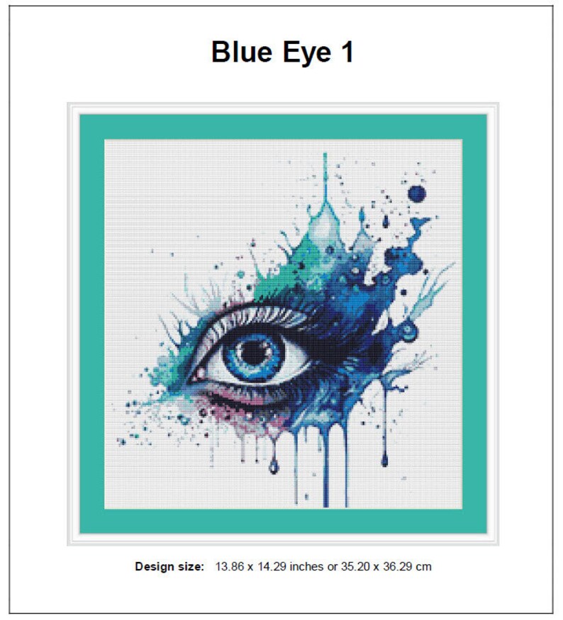 Blue Eye Cross Stitch Pattern 1 Instant PDF Download - Blue Eye ...
